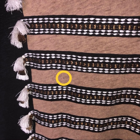 ⭕️Sold⭕️J. Crew Black & Bronze Fringe Top X-Small - Picture 4 of 4